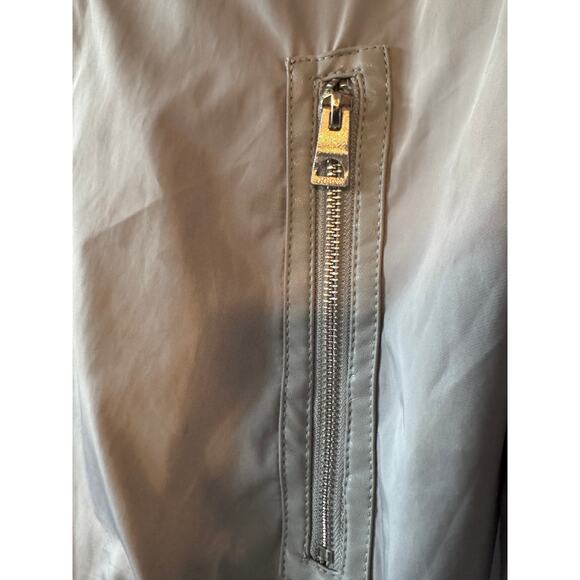 Guess Mens Faux Leather Moto Bomber Jacket Grey Size Medium - Picture 8 of 16